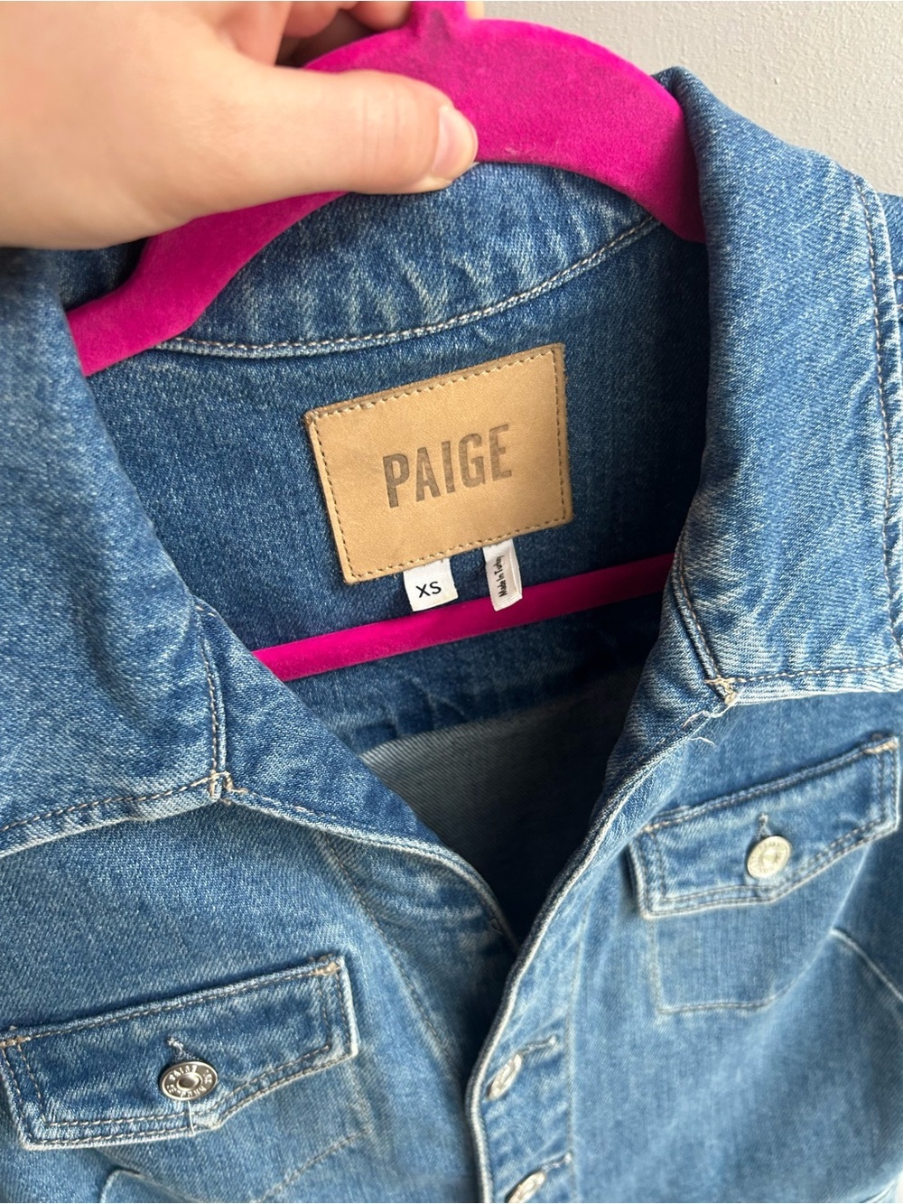 Paige x Anthropologie Mayslie Denim Button-Front Shirt Dress in Medium Blue - Picture 8 of 8